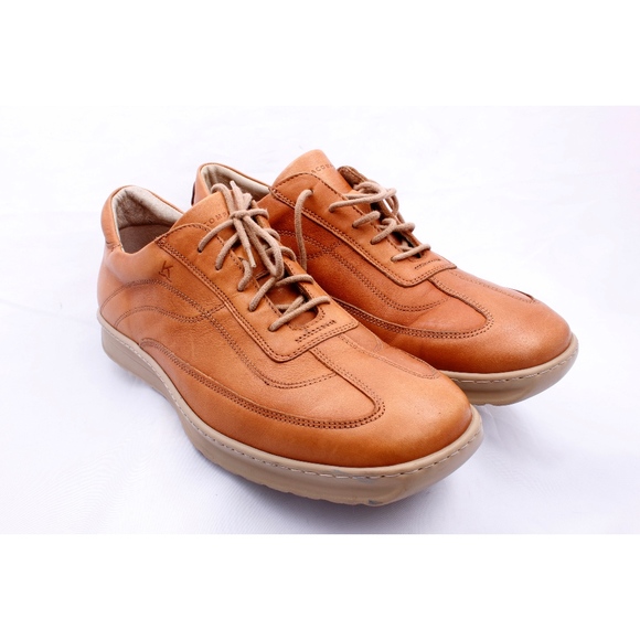 ANTICA CUOIERIA Beige/Camel Leather Oxfords - Picture 1 of 8